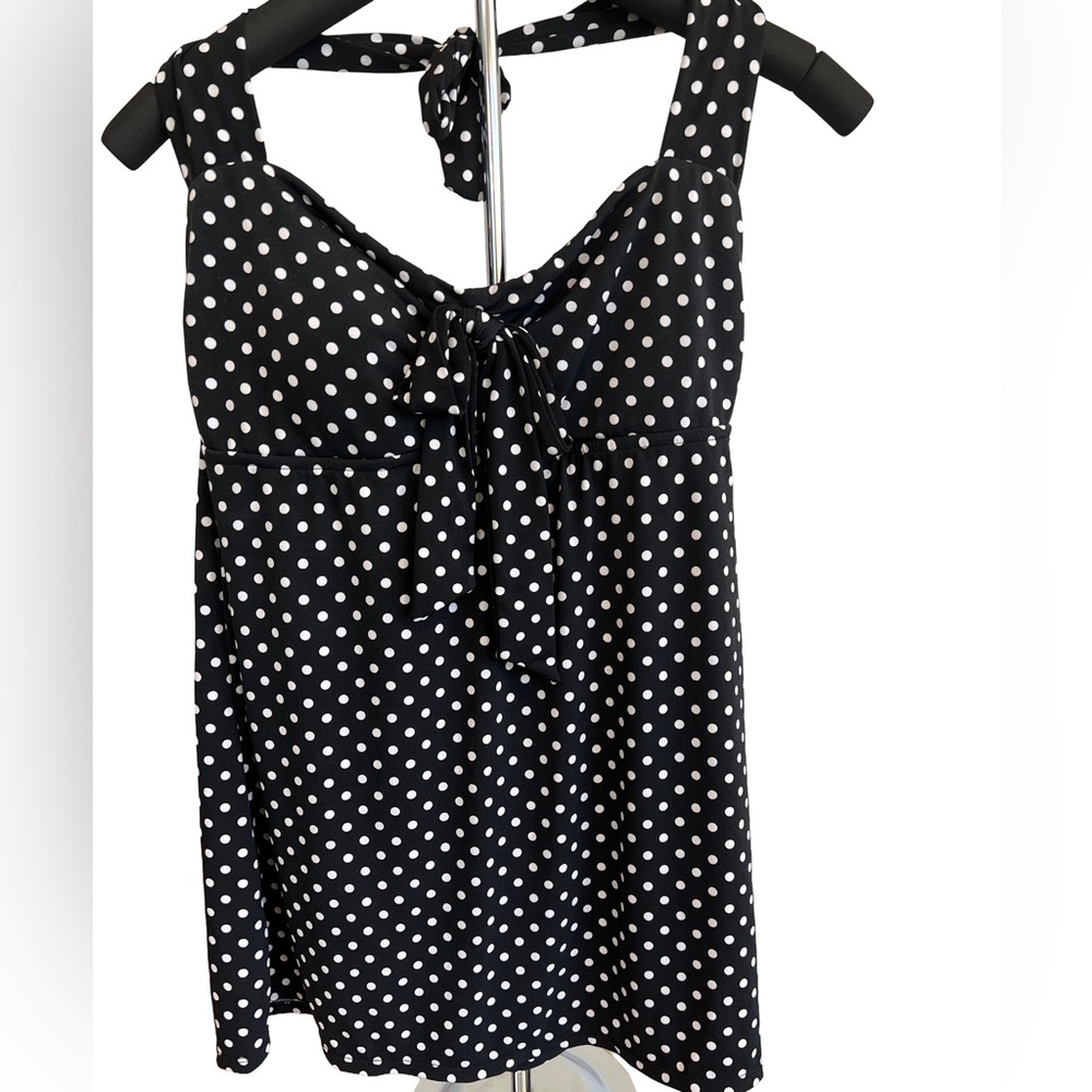 Catalina Black Polka Dot Dress w bodysuit liner - Picture 1 of 4